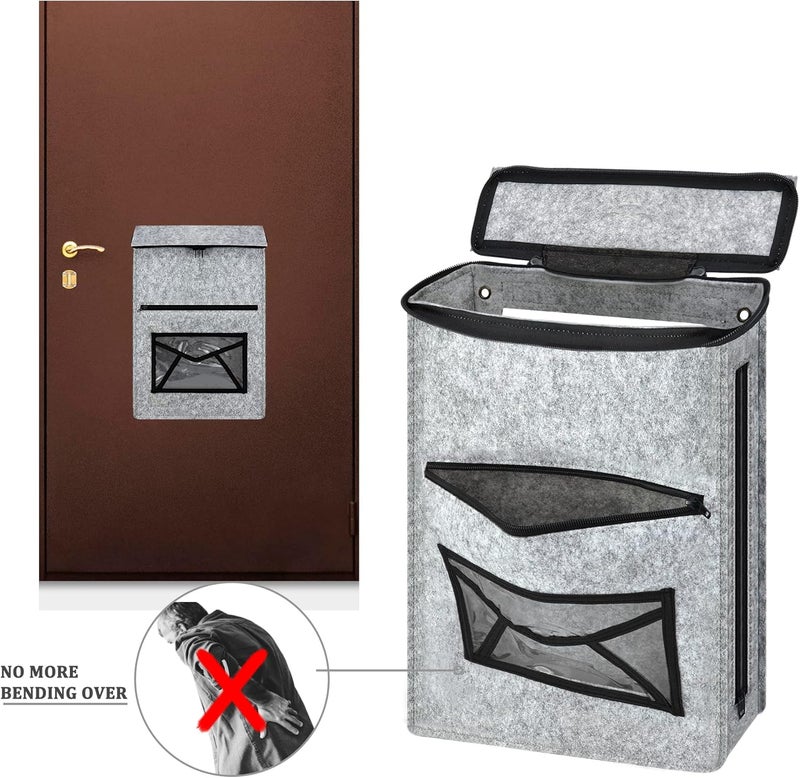 Annmore Mail Slot Catcher Bag, Indoor Mail Catcher Felt Made, High Capacity Mail Slot Cover, Space Saving, Self-Adhesive, Home Hardware Accessories - Image 5